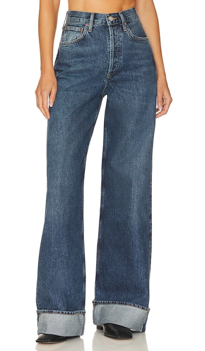 Agolde High Rise Wide Leg Blue Dame Denim Jeans Size 26